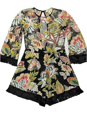 Love And Other Things Multicolor Floral Short Romper Women's Size XS